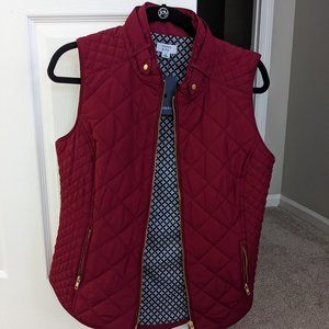 Red quilted vest